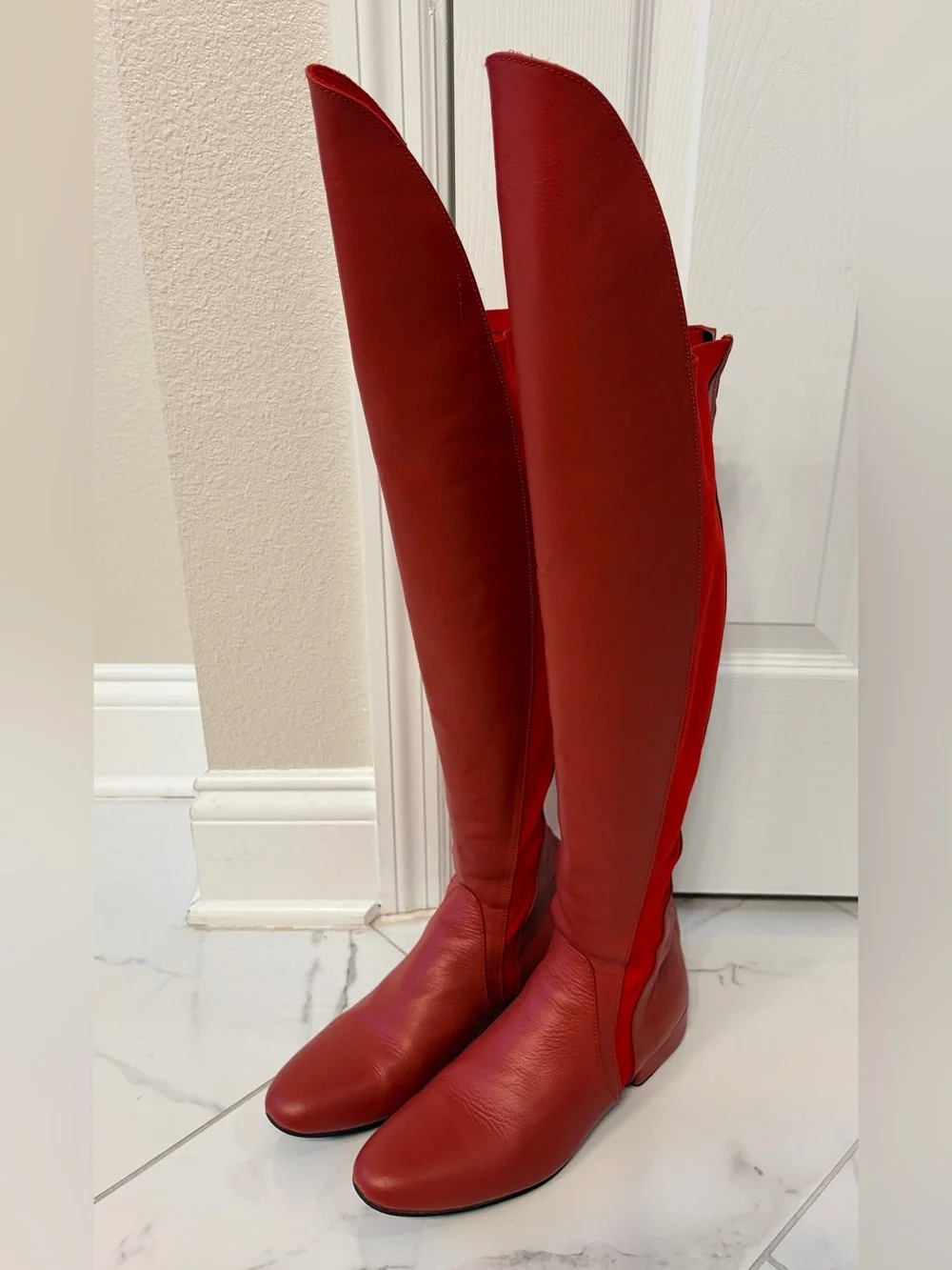 Red Leather Cosplay Supergirl Boots